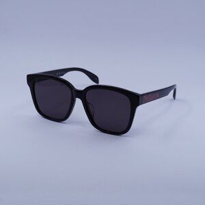 Alexander McQueen AM0331SK 002 Sunglasses Black Square Frame, Grey Lenses